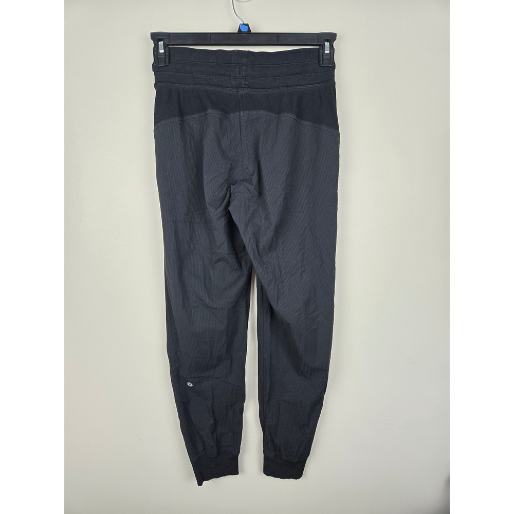 Lululemon Studio Jogger Black Pinstripe Textured Pants Size 4 Womens - Picture 7 of 14